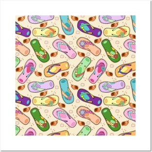 Flip Flops Pattern Posters and Art